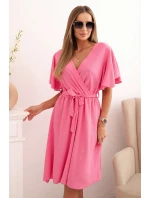 Šaty s překládaným výstřihem světle růžová Šaty s překládaným výstřihem světle růžová