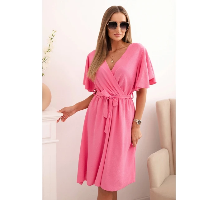 Šaty s překládaným výstřihem světle růžová Šaty s překládaným výstřihem světle růžová