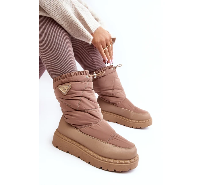 Dámské sněhule na tlusté tmavě béžové model 21641597 - Boto Dámské sněhule na tlusté tmavě béžové model 21641597 - Boto