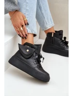 Vysoké sneakersy s kapsou na platformě černé Saramis Vysoké sneakersy s kapsou na platformě černé Saramis