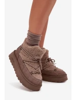 Dámské Sněhule Na Platformě S Kožíškem  Hnědé model 21705918 - Big Star Shoes