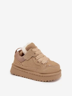 Dětské tenisky vyhřívané plyšovým kožíškem Béžové Mireen