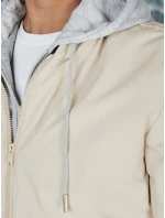 Pánská bunda bomber s kapucí bílá model 21986360 - Dstreet Pánská bunda bomber s kapucí bílá model 21986360 - Dstreet