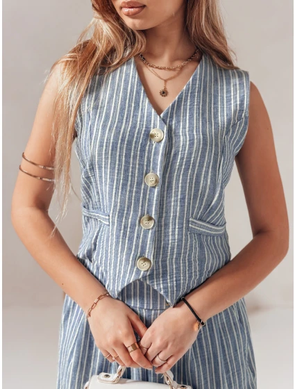 Dámská vesta LINELIA modrá FashionStreet PY0134 Dámská vesta LINELIA modrá FashionStreet PY0134