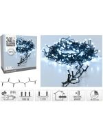 VÁNOČNÍ STROMEK SVĚTELNÝ ŘETĚZ 240 VEDL ČASOVAČ STUDENÁ BÍLÁ