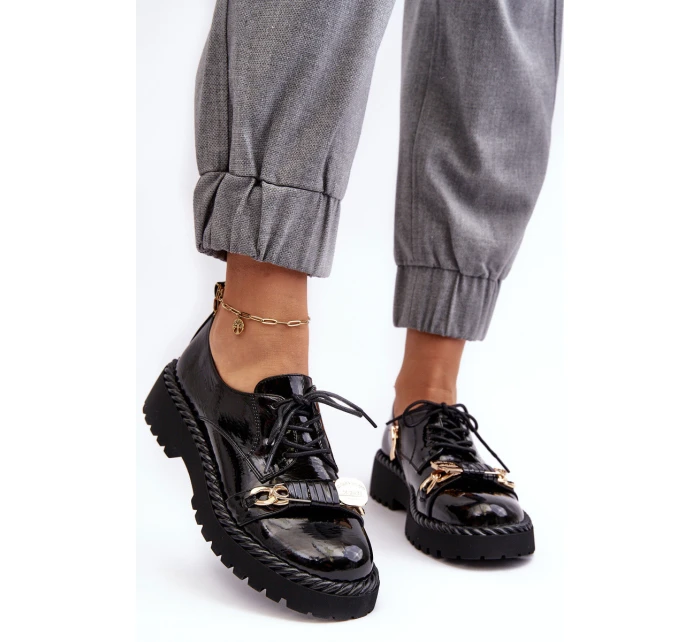 Dámské lakované polobotky D&A model 21636770 černé - S.Barski