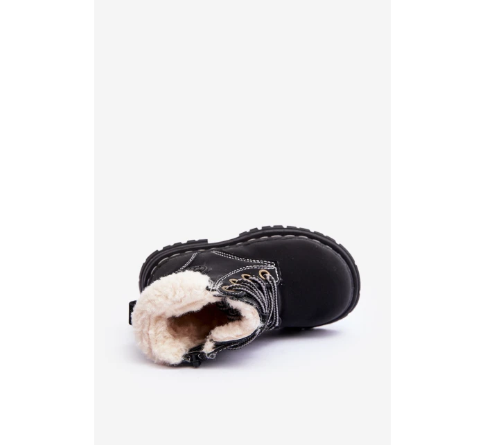 Dětské Trapery Botky Na Zip s Kožušinou Černé Marialee Dětské Trapery Botky Na Zip s Kožušinou Černé Marialee