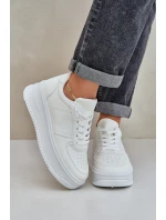 Dámské Tenisky Na Platformě S Dekorativním Šněrováním Bílé model 21684949 - Boto Dámské Tenisky Na Platformě S Dekorativním Šněrováním Bílé model 21684949 - Boto