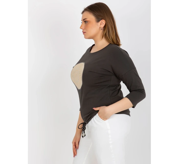 Dámská halenka RV BZ 8454.20P tmavá khaki - FPrice