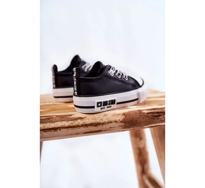 Dětské kožené tenisky BIG STAR KK374041 Černý a bílý
