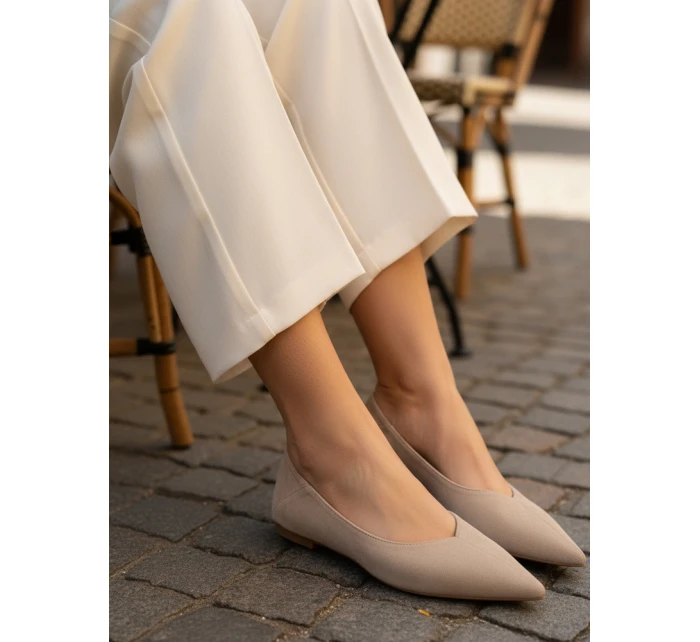 Baleriny damskie z w beżowe model 22029982 - FashionStreet