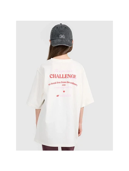 Dívčí tričko oversize s potiskem model 21736445 - 4F
