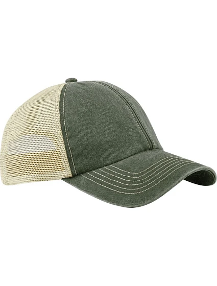 Beechfield B 672 6 panelová kšiltovka Vintage Trucker 53.0672 vintage olive/stone