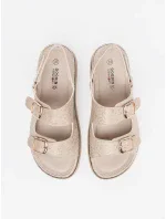 Exkluzívní hnědé dámské  sandály platforma