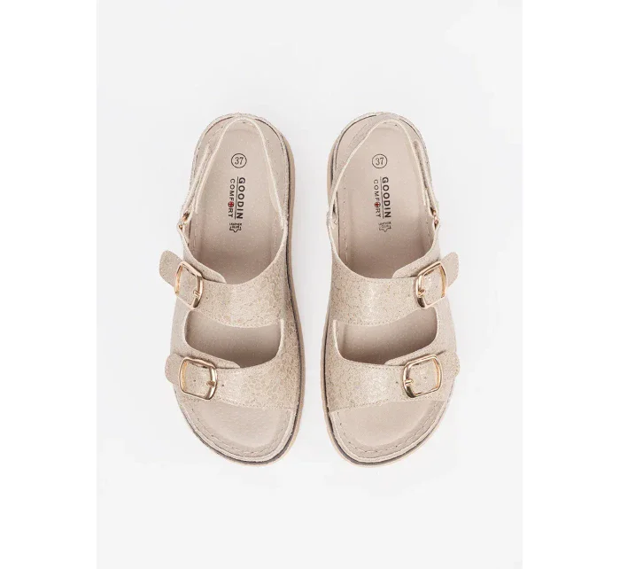 Exkluzívní hnědé dámské  sandály platforma