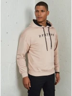 Pánská béžová mikina s potiskem FashionStreet BX5677