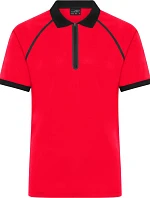 Daiber JN 1308 Pánské piqué polo se zipem 02.1308 light red/black