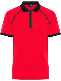 Daiber JN 1308 Pánské piqué polo se zipem 02.1308 light red/black