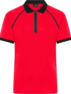 JN Pánské piqué polo se zipem 02. light red/black model 22538320 - Daiber