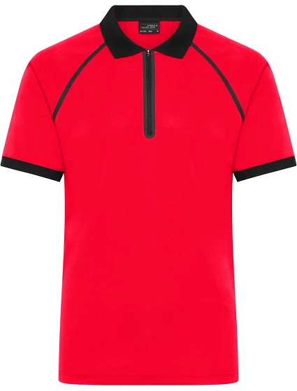 Daiber JN 1308 Pánské piqué polo se zipem 02.1308 light red/black Daiber JN 1308 Pánské piqué polo se zipem 02.1308 light red/black