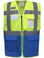 Yoko HVW 820 Hi-Vis síťovaná bezpečnostní vesta 79.W820 hi vis yellow/royal blue Yoko HVW 820 Hi-Vis síťovaná bezpečnostní vesta 79.W820 hi vis yellow/royal blue