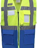 Yoko HVW 820 Hi-Vis síťovaná bezpečnostní vesta 79.W820 hi vis yellow/royal blue