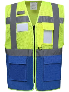Yoko HVW 820 Hi-Vis síťovaná bezpečnostní vesta 79.W820 hi vis yellow/royal blue