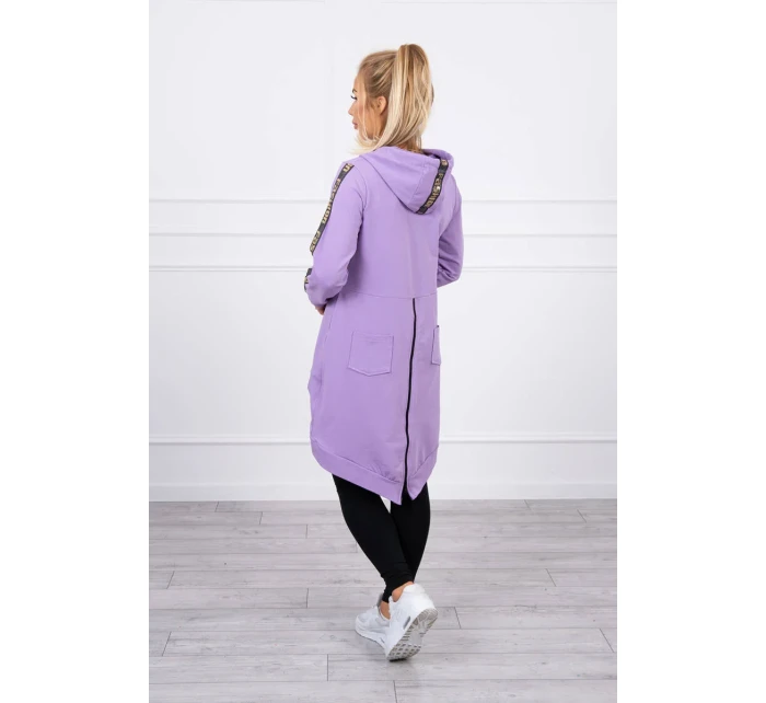 Mikina se zipem na zádech tmavě fialová