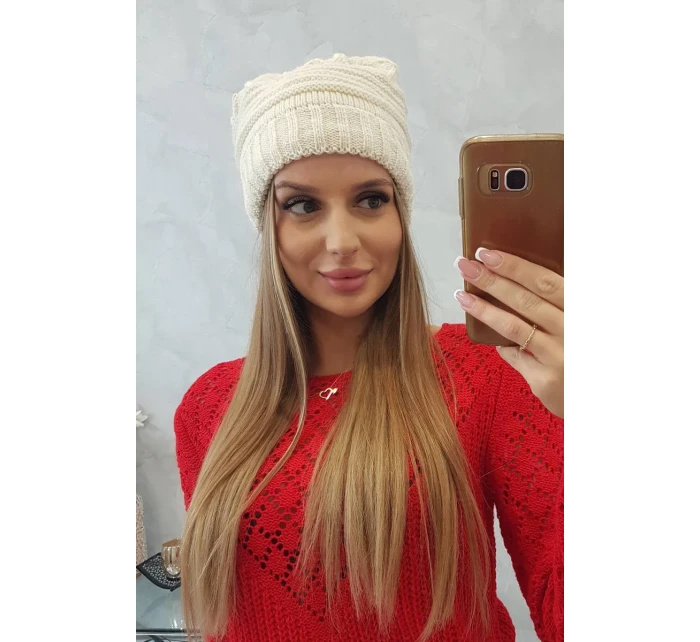 Dámská čepice Łucja K337 ecru Dámská čepice Łucja K337 ecru