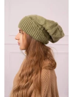 Dámská čepice Ingrid model 18752315 khaki - K-Fashion Dámská čepice Ingrid model 18752315 khaki - K-Fashion