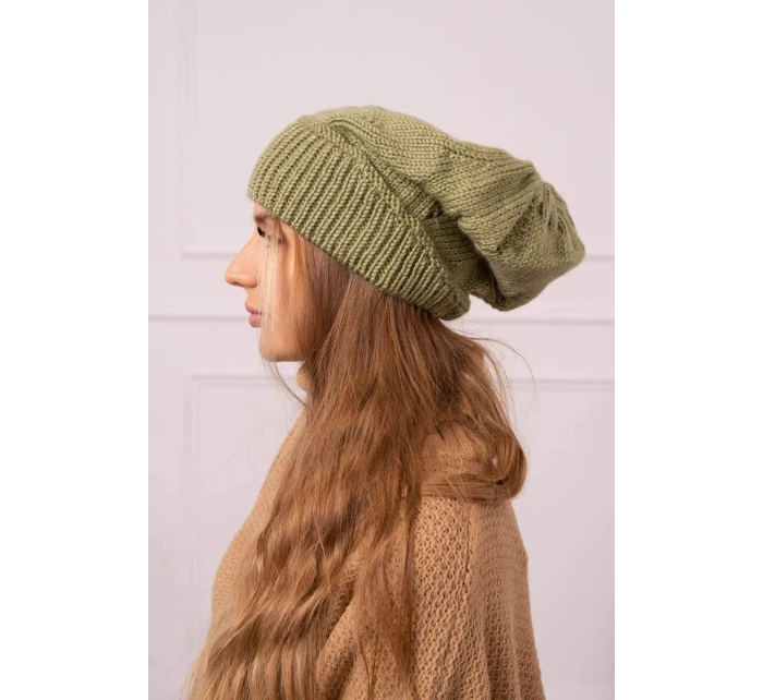 Dámská čepice Ingrid model 18752315 khaki - K-Fashion Dámská čepice Ingrid model 18752315 khaki - K-Fashion