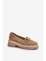 model 21652511 Semišové Dámské Mokasíny S Ozdobou Beige - Zazoo