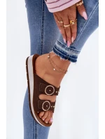 Pohodlné dámské pantofle model 21697973 hnědé - Inblu