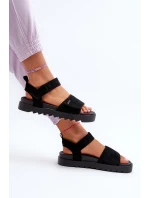 Dámské Semišové Sandály Na Platformě Big Star model 21655456 Černé - Big Star Shoes Dámské Semišové Sandály Na Platformě Big Star model 21655456 Černé - Big Star Shoes