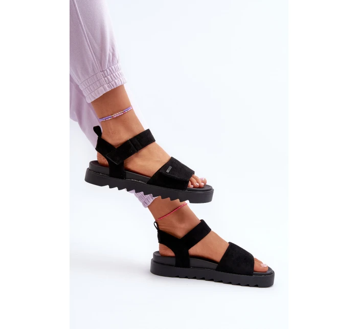 Dámské Semišové Sandály Na Platformě Big Star model 21655456 Černé - Big Star Shoes Dámské Semišové Sandály Na Platformě Big Star model 21655456 Černé - Big Star Shoes