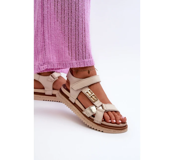 Zazoo model 21664457 Dámské Kožené Sandály Na Platformě Beige - Maciejka