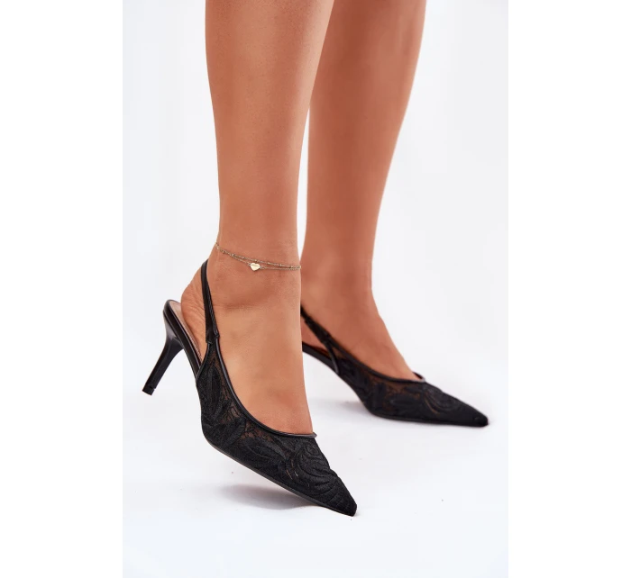 Krajkové Lodičky Sandály S  Černé model 21699340 - Boto