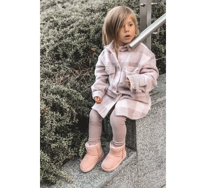 Dětské Teplé Sněhule Semišové Růžové Gooby Dětské Teplé Sněhule Semišové Růžové Gooby