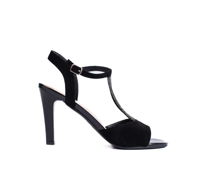 Jedinečné sandály dámské černé na jehlovém podpatku Jedinečné sandály dámské černé na jehlovém podpatku