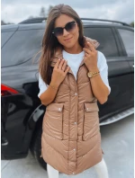Dámská prošívaná vesta camel Dstreet model 21965444 - FashionStreet