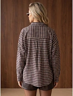Koszula damska bawełniana w brązowa model 22542369 - FashionStreet Koszula damska bawełniana w brązowa model 22542369 - FashionStreet