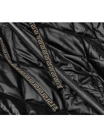 Černá dámská bunda s ozdobným lemováním (B8097-1)