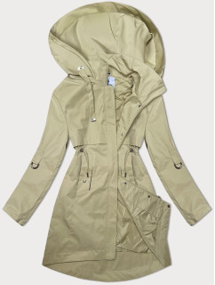 Jednoduchý béžový kabát s odepínací kapucí Glakate (LU98028#)
