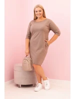 Dámská Plus Size z bavlnou s střihem a rukávem 3/4 fango model 21259078 - K-Fashion