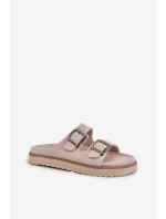 Dámské Semišové Pantofle S Přezkami Béžové D.Franklin DFSH405001