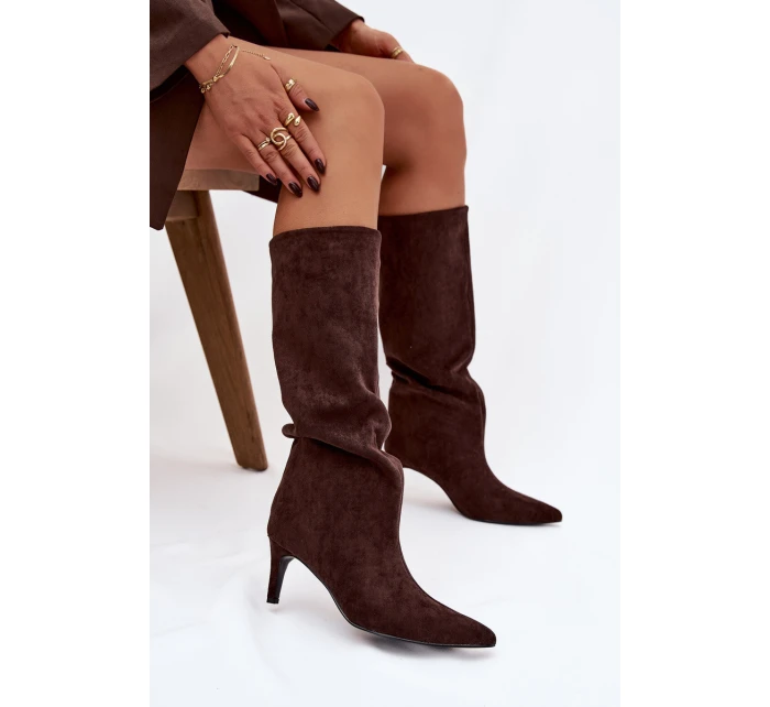 Dámské kozačky na s na Čokoládové model 21757560 - Boto