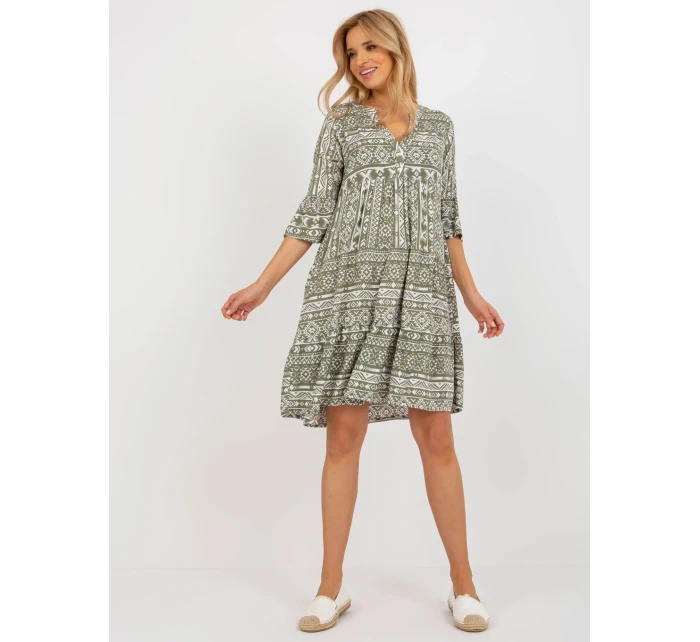 Šaty model 18372340 khaki - FPrice Šaty model 18372340 khaki - FPrice