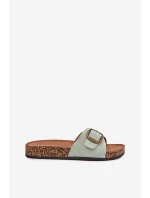 Dámské pantofle s přezkou na korkové platformě – mentolové Zavira Dámské pantofle s přezkou na korkové platformě – mentolové Zavira