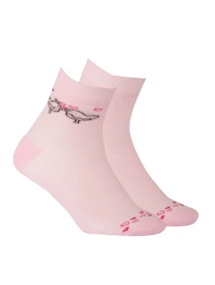 TENKÉ PONOŽKY BARVA 2-6 LET DÍVKY PERLEŤOVĚ RŮŽOVÁ 24-26