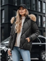 Dámská zimní prošívaná bunda s kapucí černá FashionStreet TY5232